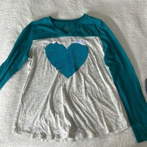 Teal and grey size 10 justice long sleeve